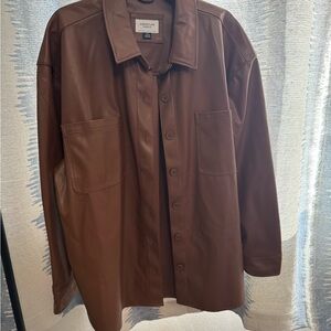 AE Oversize Vegan Leather Shacket